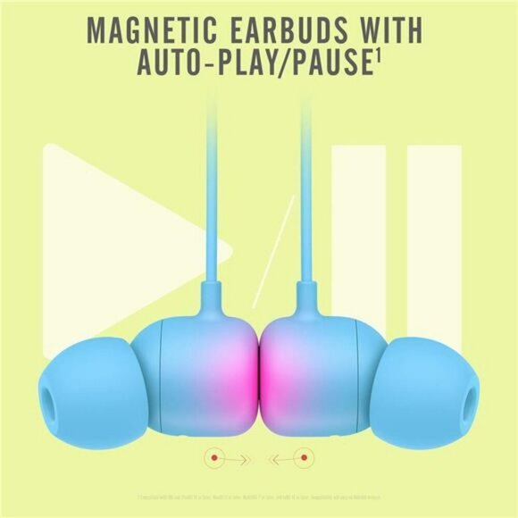 Wireless Bluetooth Earbuds Built In Mic Magnetic 12Hr Battery Flame Blue - Picture 5 of 7